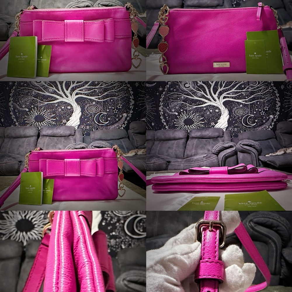 Kate Spade hot pink Y2K Fuchsia Crossbody Bag with Gold Accents - Picture 8 of 17